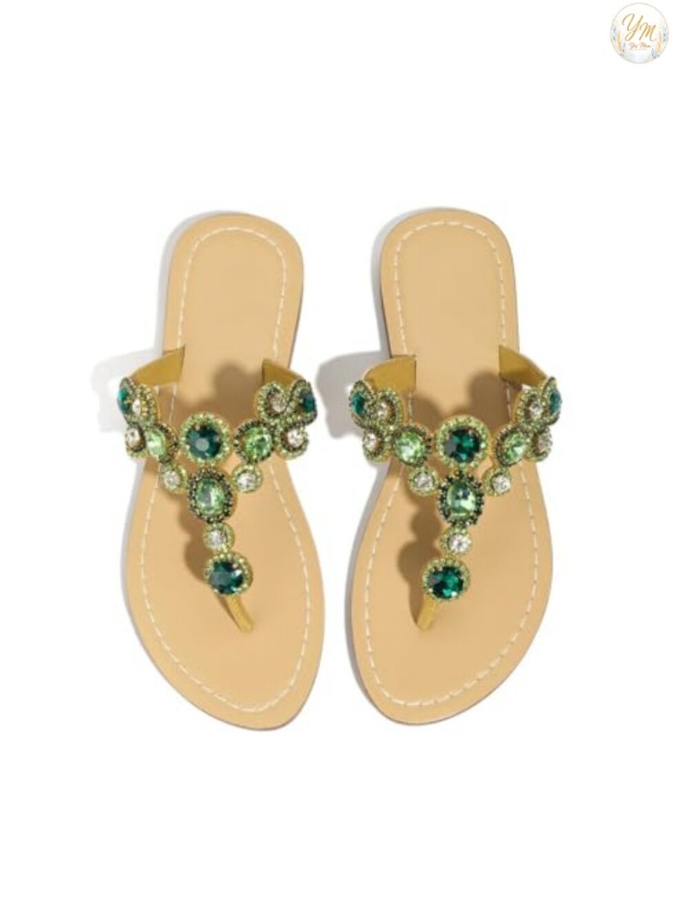 Rhinestone Sparkly Flip Flop Thong Sandals Women Dressy Wedding Flat Slip On